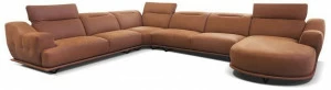 Rossini Sofas Угловой диван из кожи с шезлонгом