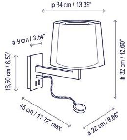 BOVER Светодиодная лампа для чтения из ткани Lexa sun-id-1457223 - Вид №2