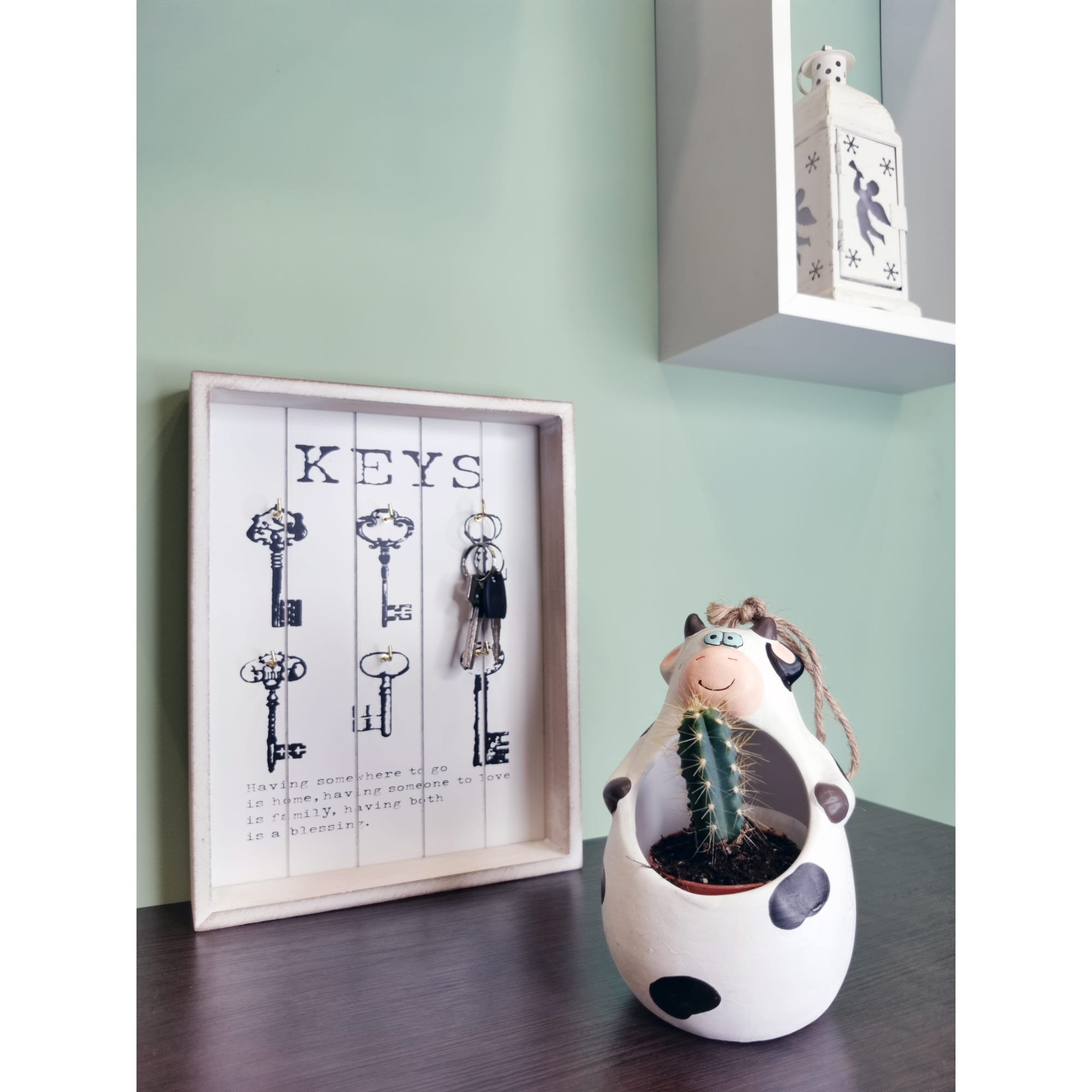 82056884 Кашпо-кактусник 10.5x10x15 см v0.15 л керамика чёрный/белый Santreyd  - Вид №4