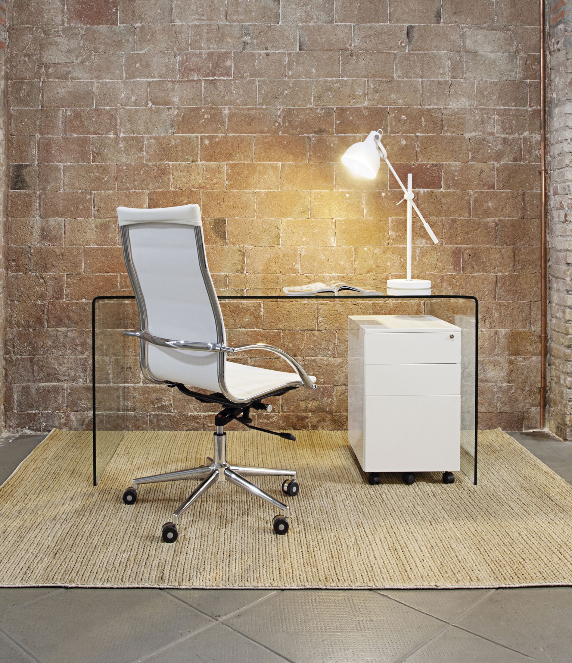 Прямоугольный стол из закаленного стекла Pilma DESK ARCH-00083075 - Вид №3