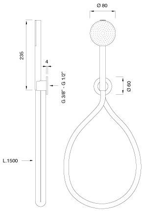 Ceadesign Настенный ручной душ из нержавеющей стали с гибким Free ideas Fre 193 - Вид №1