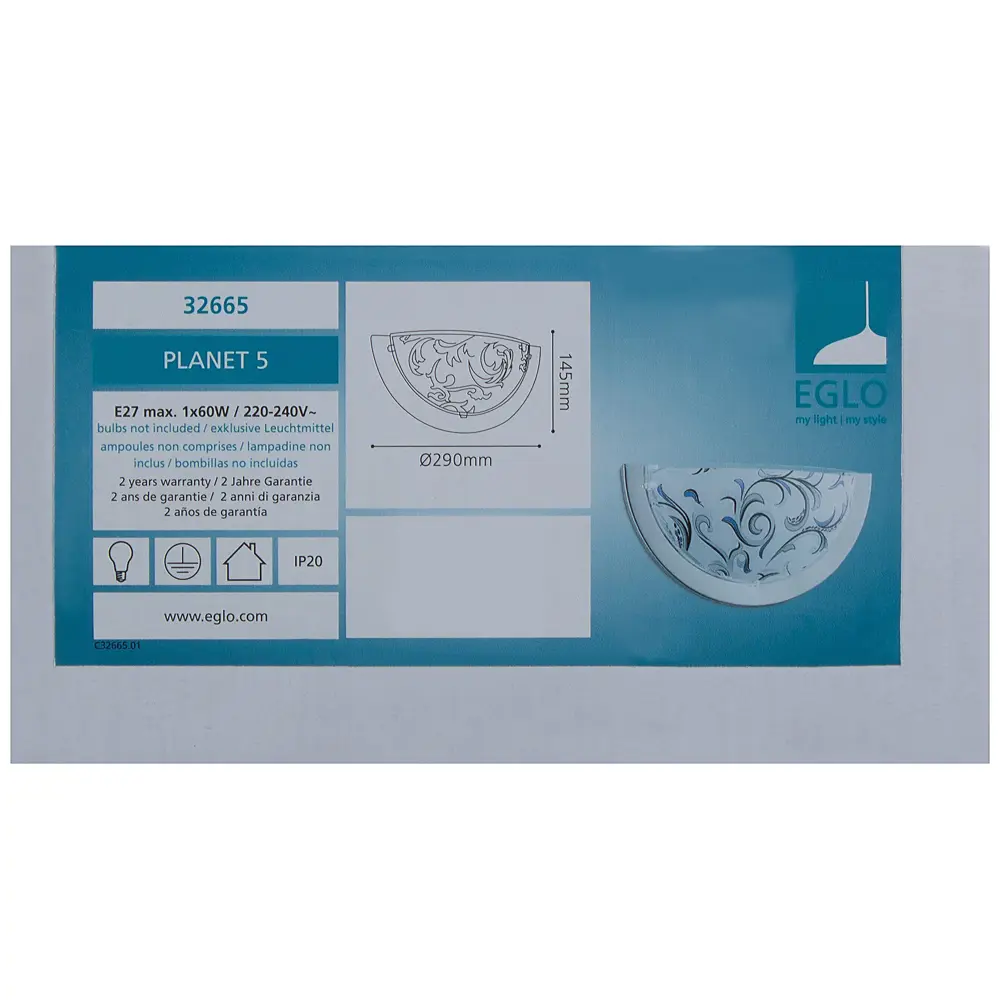Бра Planet 1xE27x60 Вт, цвет хром 18504282 STLM-2029267 Eglo  - Вид №4