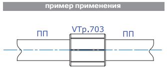 VTp.703.0.110 Фитинг полипропиленовый – муфта Valtec 110 мм  - Вид №9