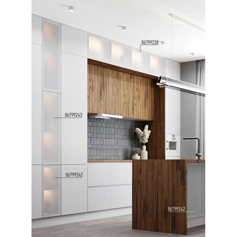 Фасад со стеклом Вельск 59.7x38.1 см Delinia ID цвет белый STLM-2166498 - Вид №7