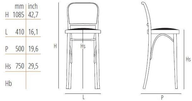 Wiener GTV Design Высокий табурет из бука N. 811 sun-id-1345984 - Вид №3