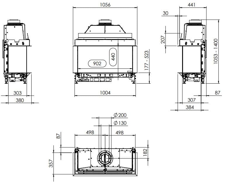 Настенный газовый камин с тройным фасадом KALFIRE G90/44S ARCH-00134541 - Вид №2