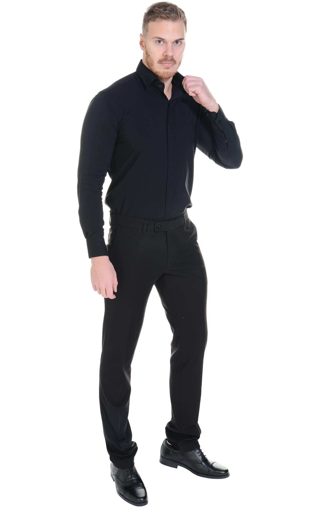 62471 Рубашка мужская  black El-Risto  Корпоративная одежда  размер 38/170-176  - Вид №8