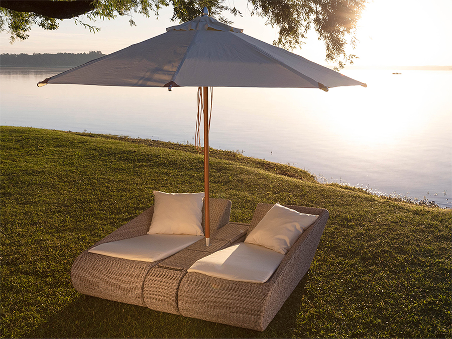 98.00.0889 Набор из 8 предметов Madrigal Relax Lounge oyster. - включая 1x кушетку для двоих, 1x зонт Sunrise 3,3 м круглый uni natural Mbm 