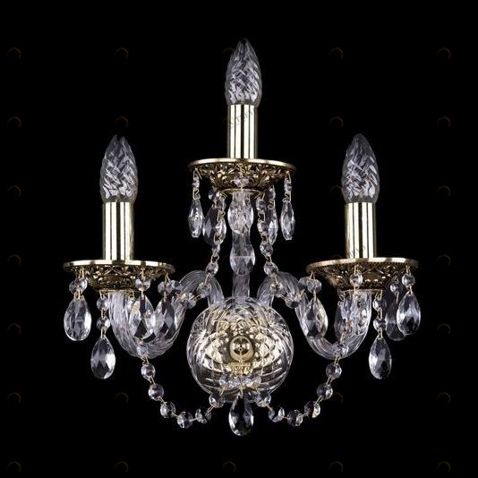 Бра Bohemia Ivele 1600/3/GB BOHEMIA IVELE СВЕЧА 079356 Золото;прозрачный 