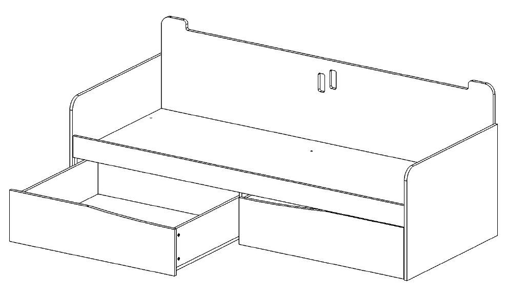 Подростковый диван-кровать с 2 ящиками "Зевака Рокки" МАНДАРИН ЧУДИКИ 178784 Бежевый;молочный Santreyd  - Вид №4