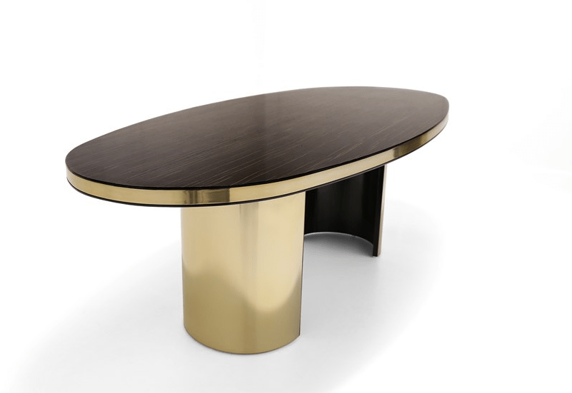 ANA ROQUE INTERIORS Овальный стол с металлическим основанием и деревянной столешницей Luxury sun-id-1370169 - Вид №2