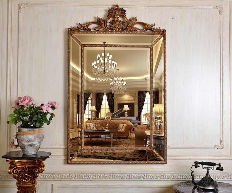 Зеркало настенное 144х90 см античное золото Ambren Gold ART-ZERKALO ДИЗАЙНЕРСКИЕ 00-3884066 Зеркальный;золото  - Вид №2