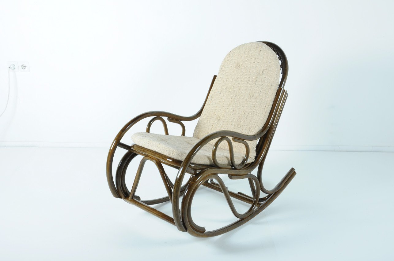 Кресло-качалка с подушкой 97х117 см олива Calamus Rotan VINOTTI  00-3885263 Зеленый  - Вид №1