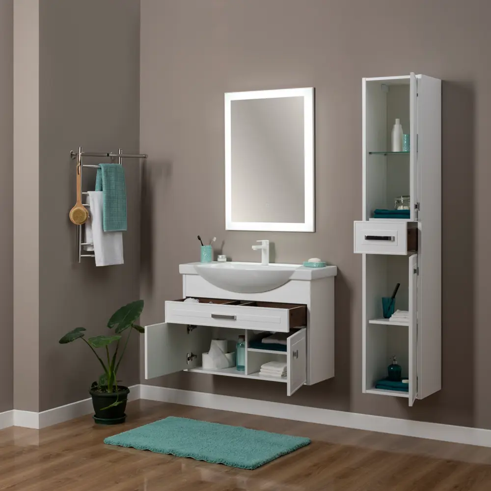 Зеркало «Монро» с подсветкой 65x80 см цвет белый матовый 82419734 STLM-2078168 Santreyd - Вид №4