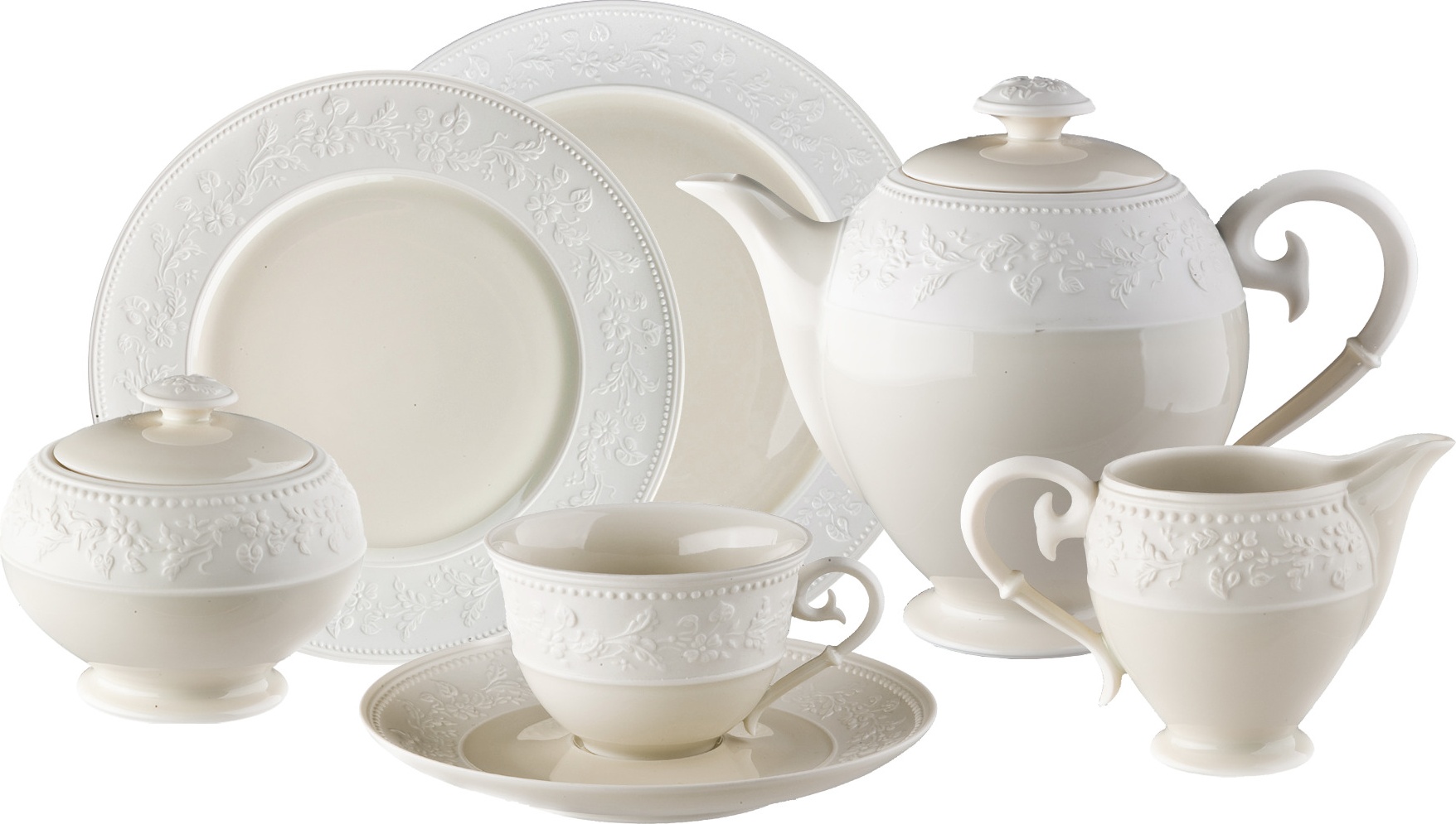 10655588 JL Coquet Сервиз чайный "Джорджия Айвори" на 6 персон 22 предмета Фарфор 