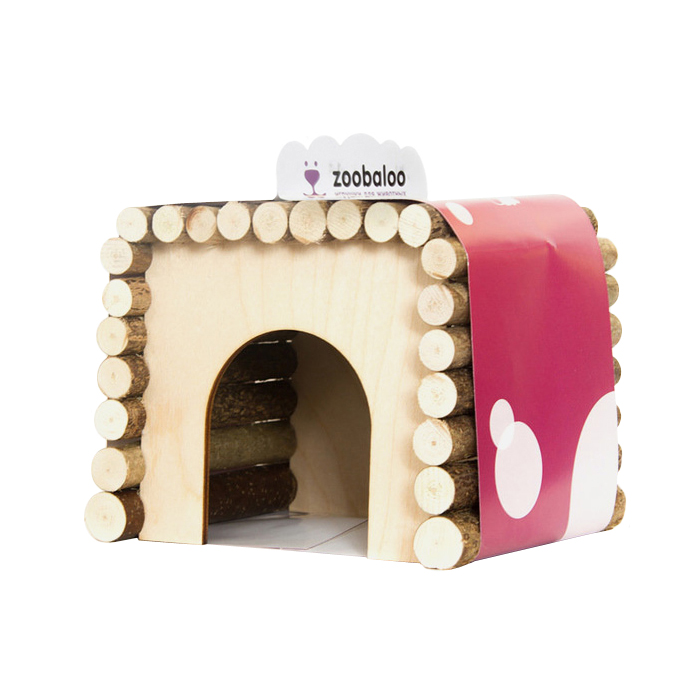 ПР0047032 Домик для грызунов дерево КвадроДом средний 18х15х15см ZOOBALOO 