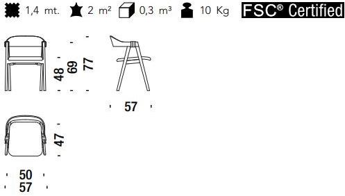 Moroso Штабелируемый деревянный стул с подлокотниками Mathilda sun-id-1407214 - Вид №22