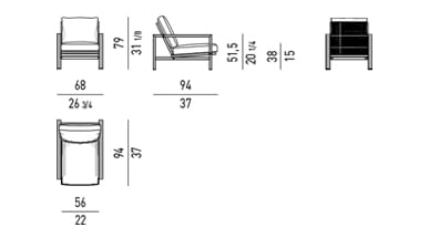 Открытый стул из тикового дерева с подлокотниками Minotti Quadrado ARCH-00068220 - Вид №6