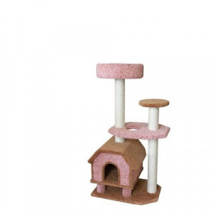 Т00013417 Домик для кошек ковролиновый «Конура на ножках» с площадкой и лежанкой 47х68х130см ПУШОК