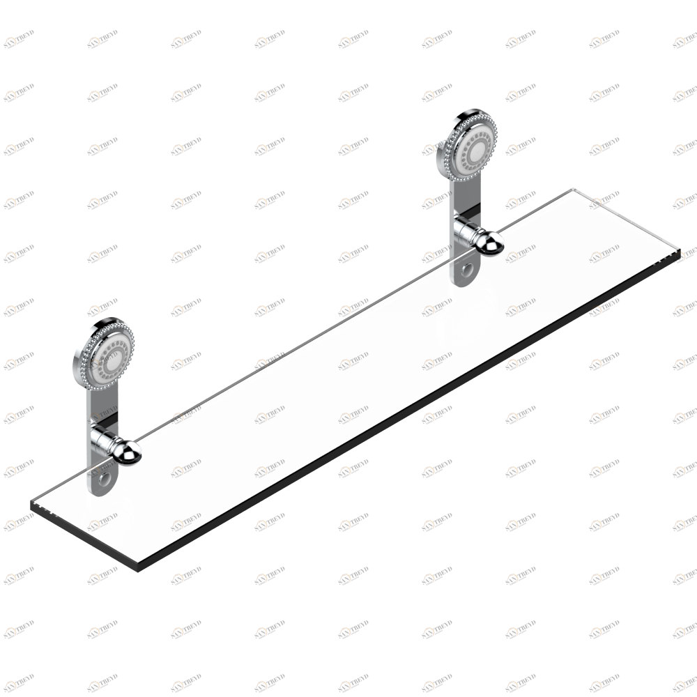 U8C-564 Полка стеклянная 60 cм с кронштейнами Thg-paris Monte Carlo фарфор с белым золотом Хром U8C-564 CAT.A