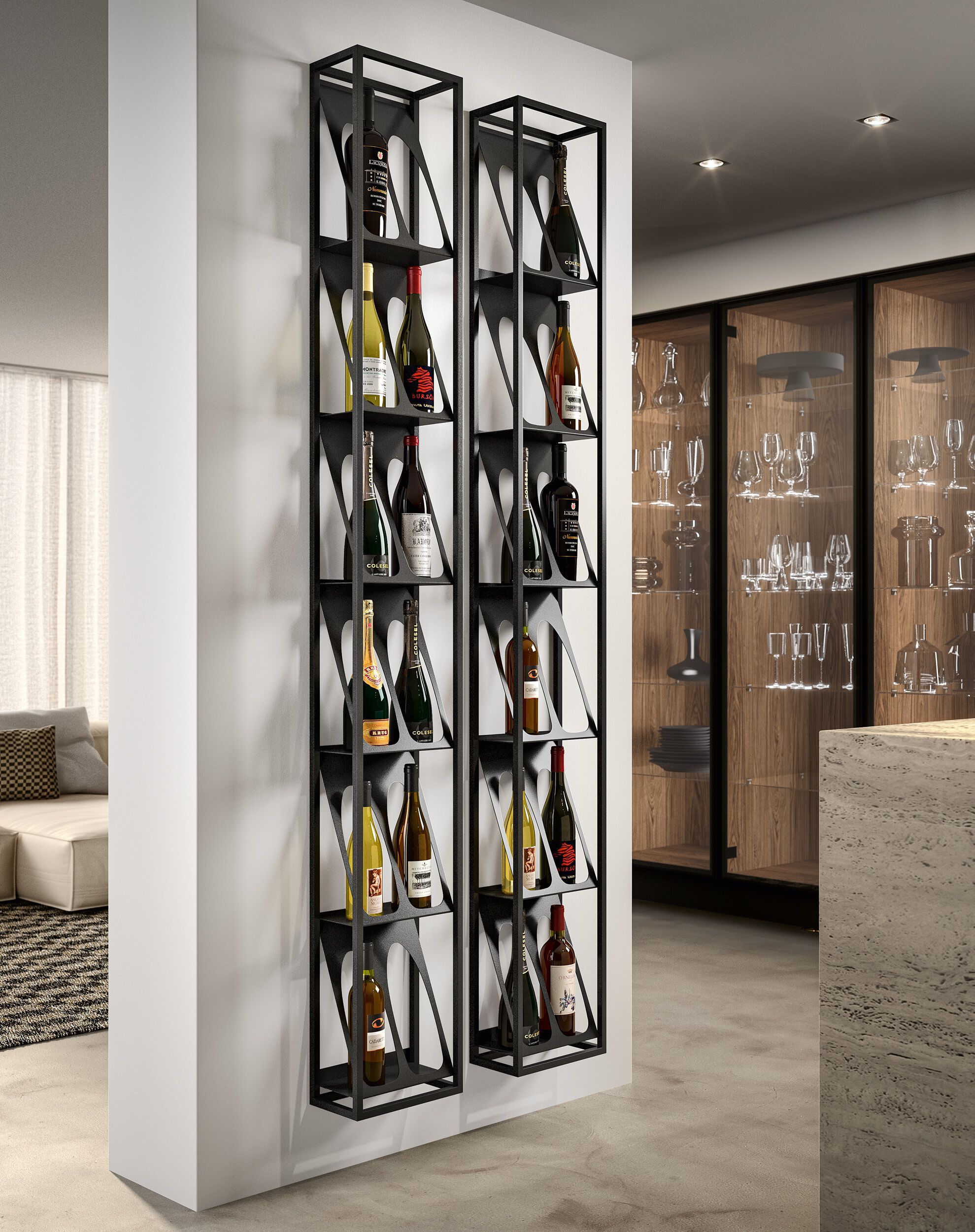 Стальная настенная винная стойка Canel Fucina Design SLOT ARCH-00019910 - Вид №1