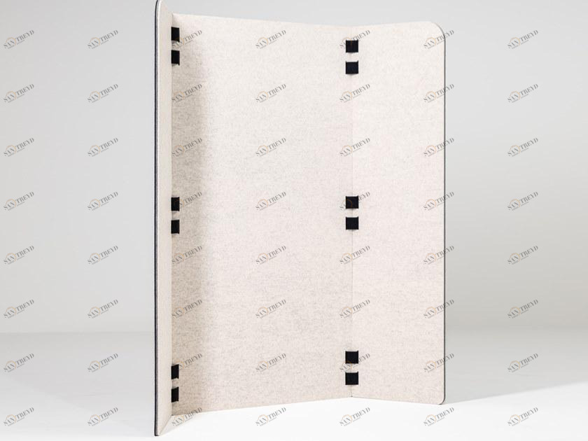 BuzziSpace Отдельностоящая мобильная звукопоглощающая офисная перегородка из переработанного домашнего животного Buzzitripl sun-id-1429719