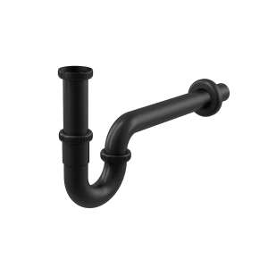 Сифон для умывальника DN32, U-форма с накидной гайкой 5/4", черный-мат