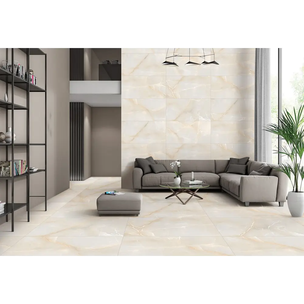 Глазурованный керамогранит Ceradim Payour Onyx Natural Карвинг 60x120 см 1.44 м² матовый цвет светло-серый 89457842 STLM-2076226 - Вид №3