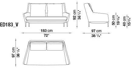 B&B Italia 2-местный тканевый диван Édouard EDOUARD sun-id-1510199 - Вид №2