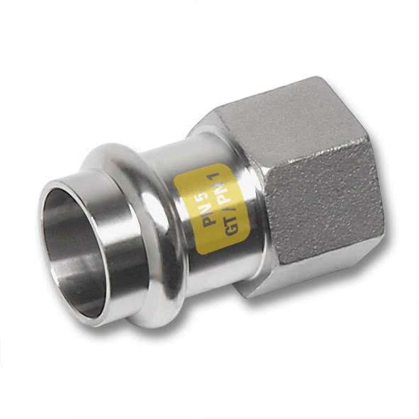 617270G42112 SANHA 17270G пр.-фит. газ, нерж.сталь, муфта переходная ВПр-ВР 42x11/2 мм  - Вид №1