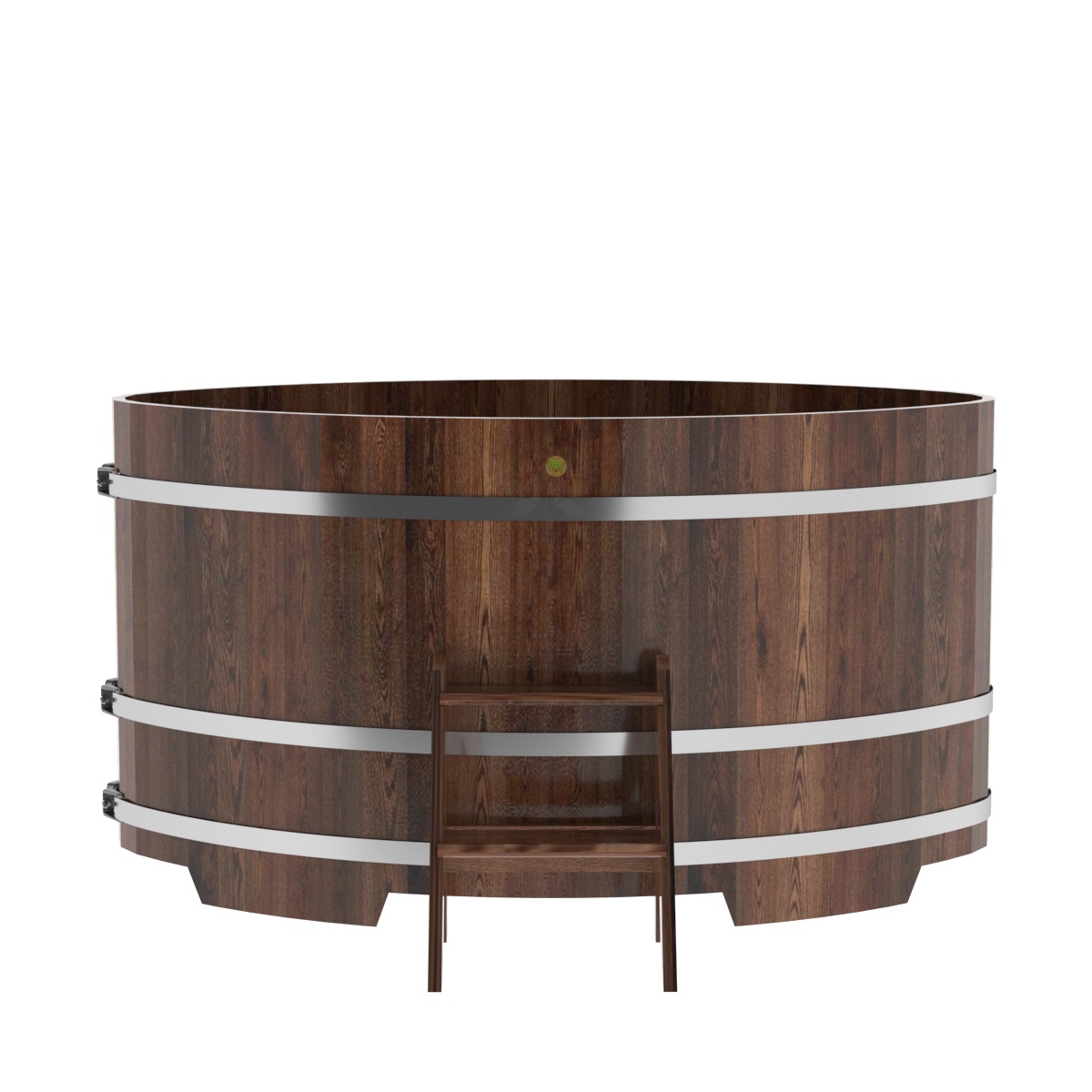 1186 Купель овальная из лиственницы 1,15х1,83х1,0 морёная премиум Alyarus  - Вид №3