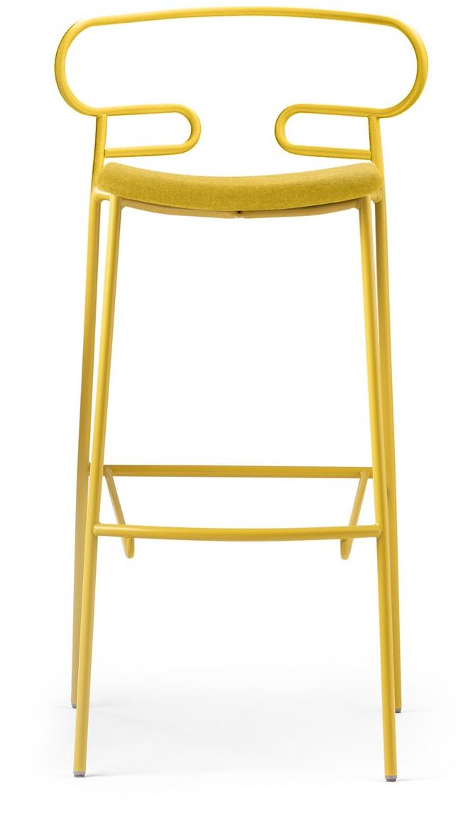 TrabA' Металлический табурет со встроенной подушкой и подставкой для ног Genoa 0049 met im - Вид №1