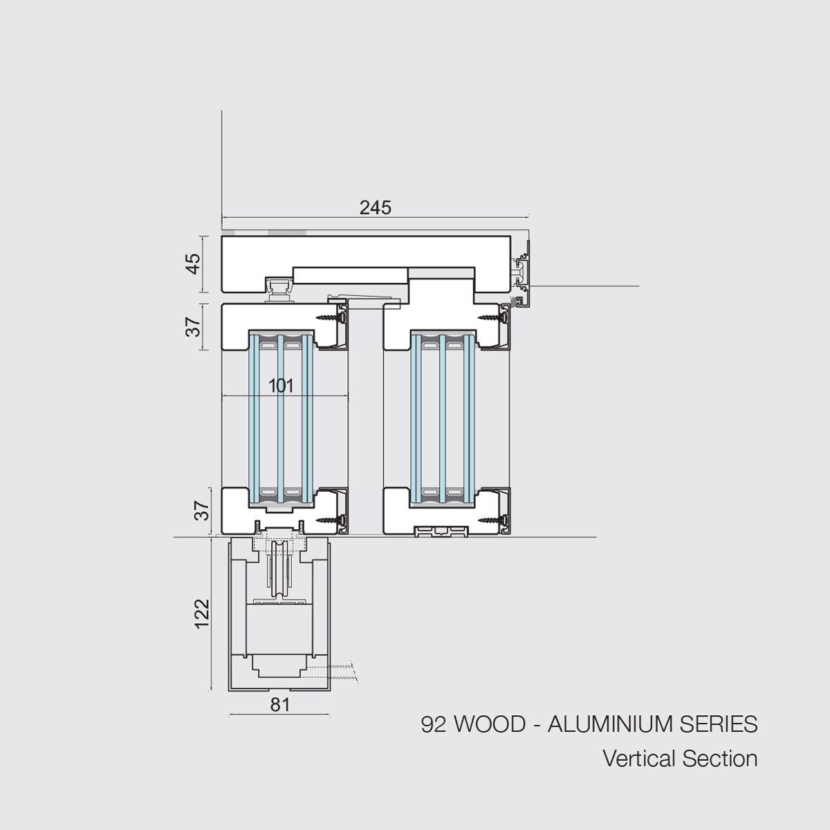 Раздвижные алюминиевые и деревянные двери-окна с двойным остеклением Carminati Skyline System ARCH-00076654 - Вид №10
