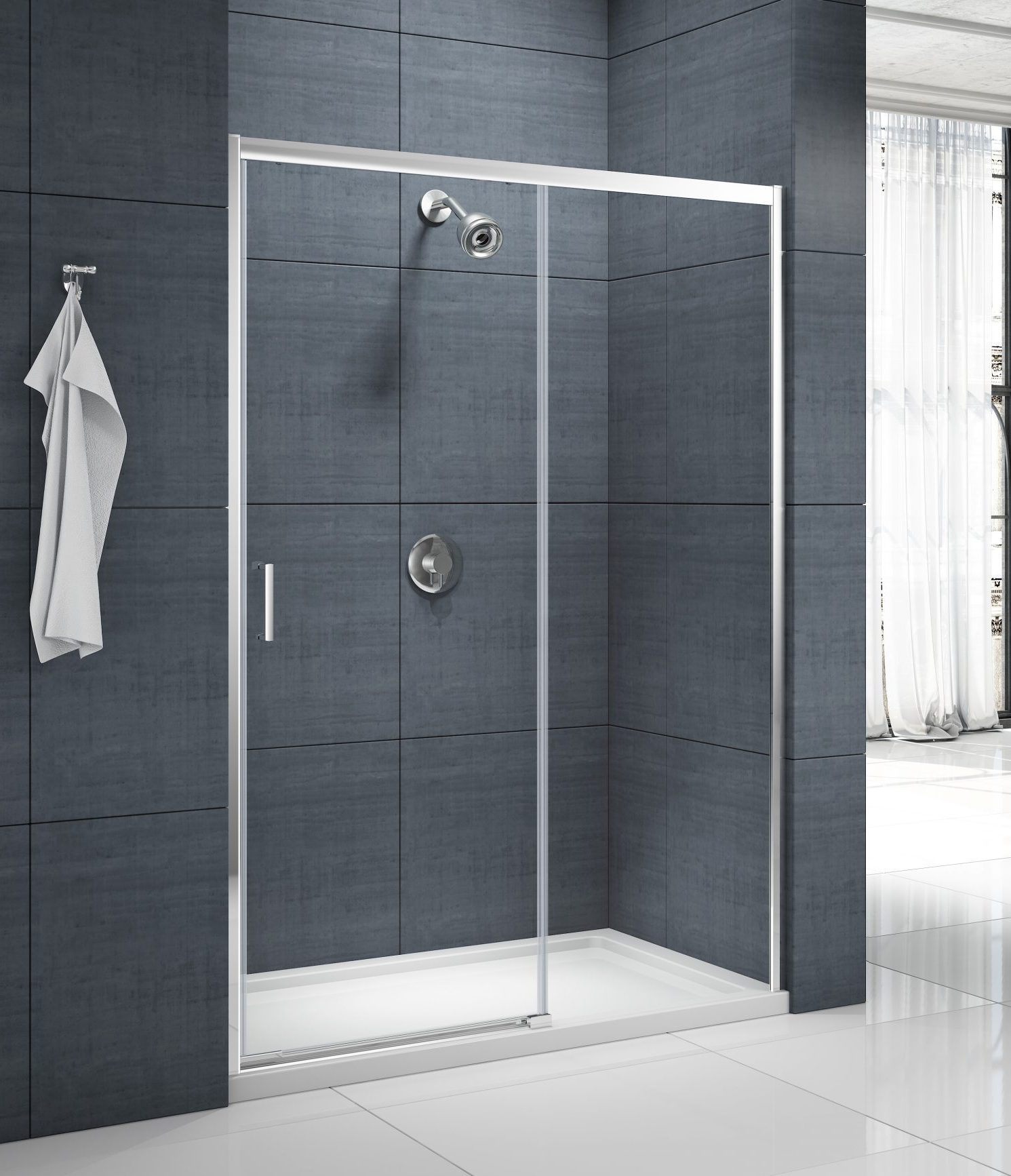 Дверь душевая для установки с боковой панелью MBLA1400L Merlyn MBOX Хромированный  - Вид №3