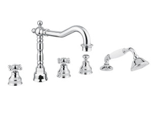 Хромированный латунный кран с 5 отверстиями