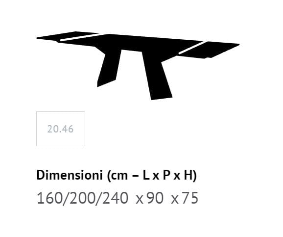 Прямоугольный выдвижной стол из стали и SuperMarmo Bontempi Casa FIANDRE ARCH-00151780 - Вид №8