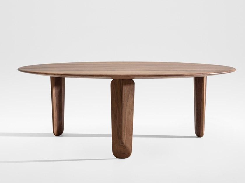 ZEITRAUM Низкий круглый журнальный столик из массива дерева sun-id-1514725 - Вид №1