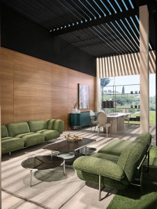 Круглый стол из нержавеющей стали и дерева