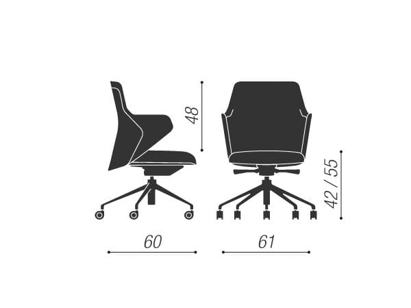 Офисное кресло с регулируемой высотой 5 спиц Moschella Duet ARCH-00022653 - Вид №6
