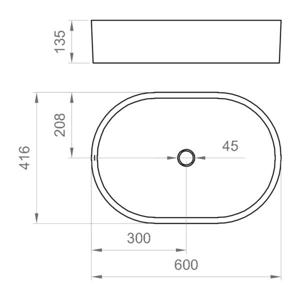 Керамическая овальная столешница Ercos MUSA ARCH-00094537 - Вид №7