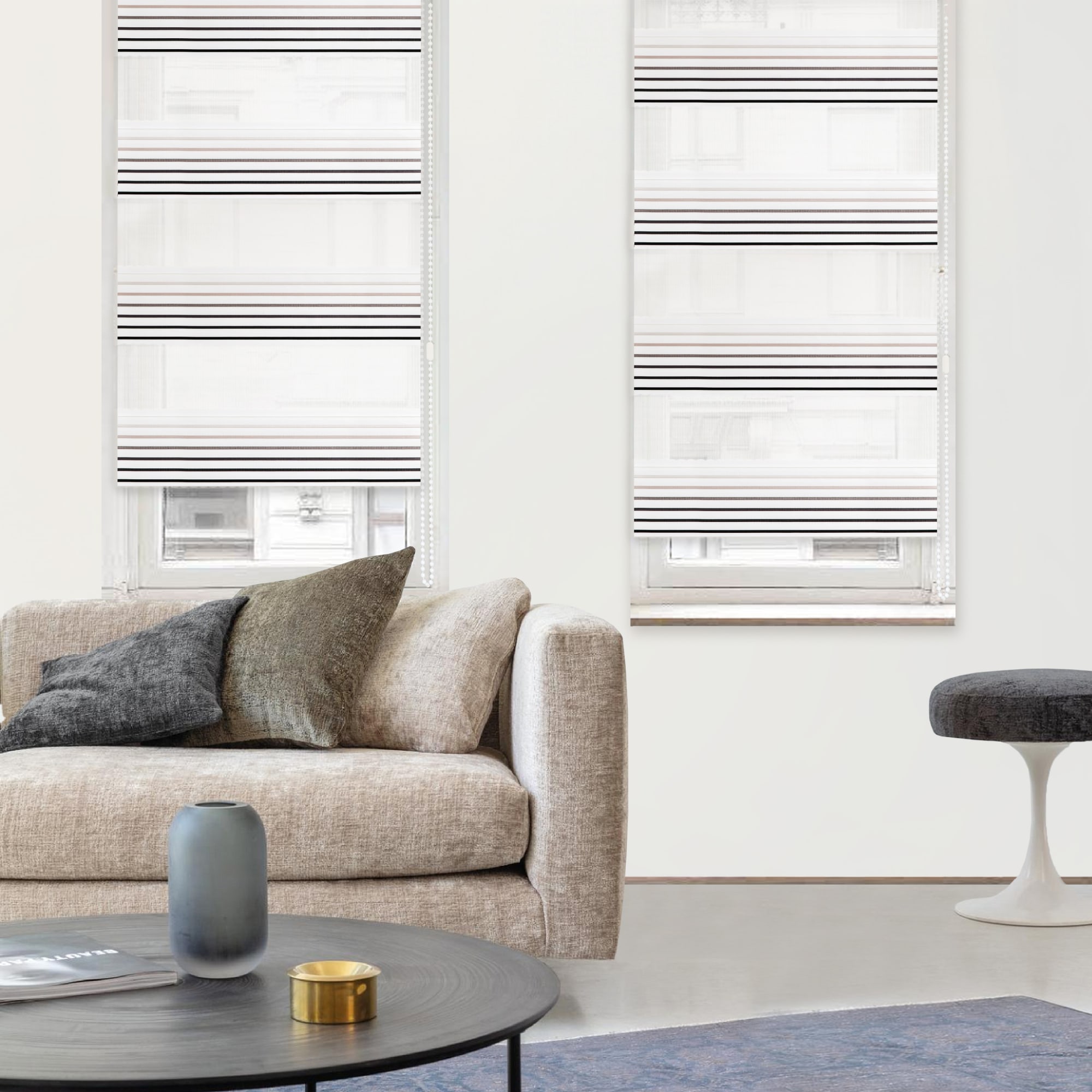 83502989 Штора рулонная день-ночь Miamoza Milan 60x160 см бежевая Santreyd  - Вид №2