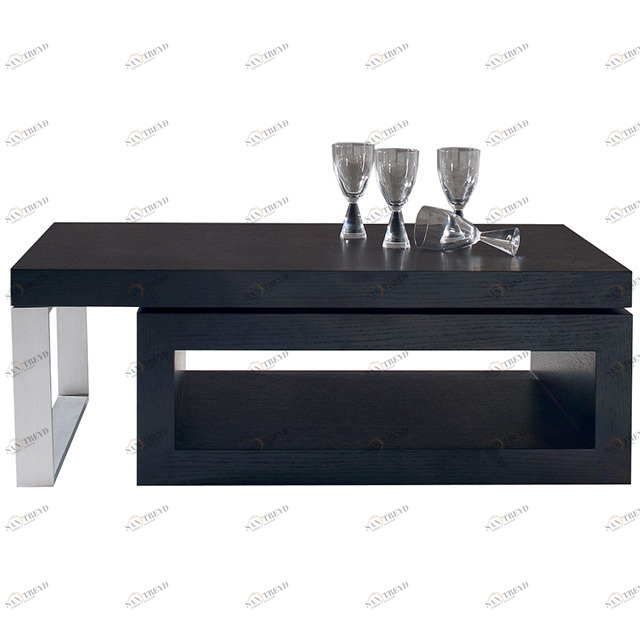 Журнальный столик черный с полкой и металлической ножкой Vision 2 PUSHA PUSHA 062925 Черный 