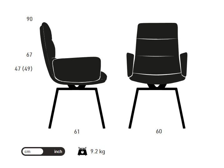 Мягкий тканевый стул с подлокотниками KFF Arva Light ARCH-00109709 - Вид №2