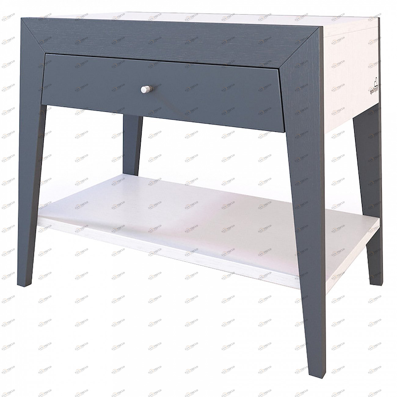 Маленькая прикроватная тумбочка с ящиком и полкой серая Still BRAGIN DESIGN  256428 Серый 