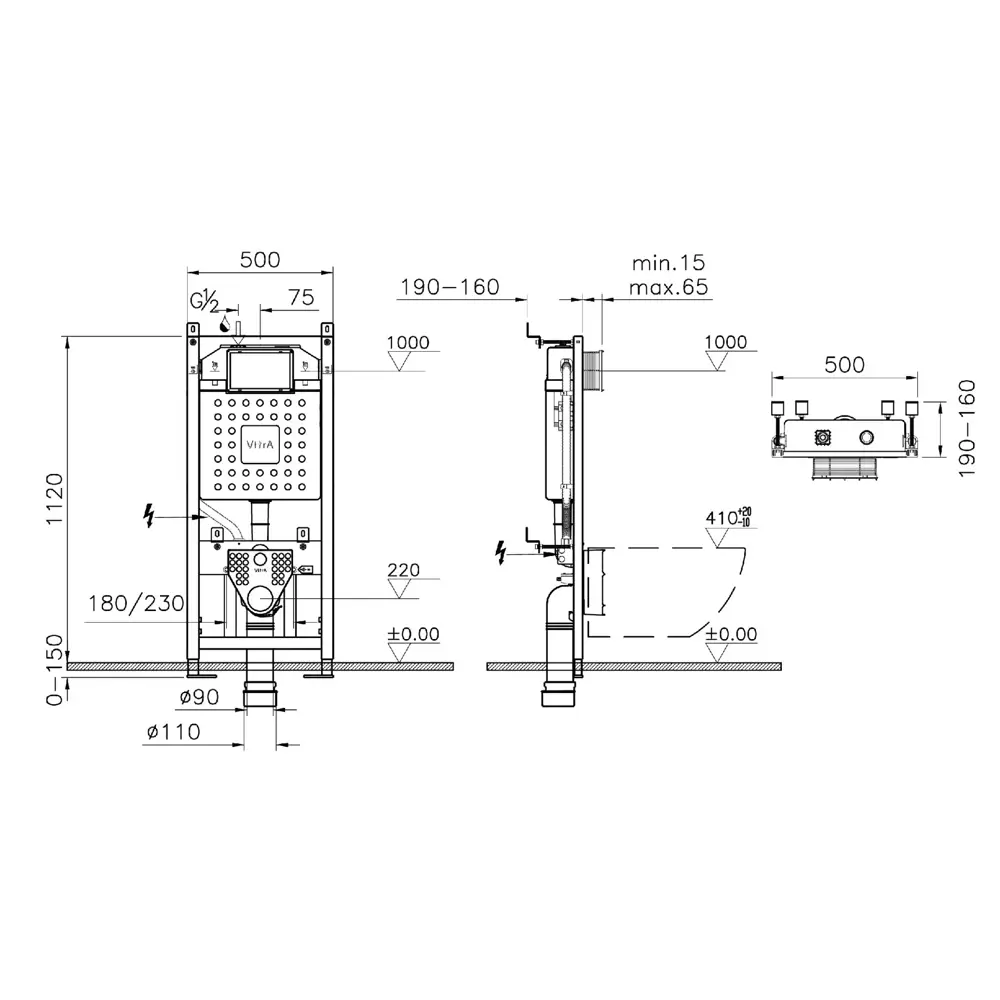 Комплект инсталляция с унитазом Vitra Stern 9016B003-7202 87071822 STLM-2020234 - Вид №9