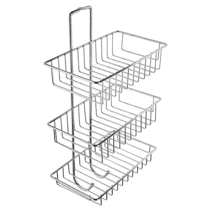 015W03HM44 Полка прямая тре*ъярусная с крючком проволока стальная 15 Milardo Shelf - Вид №2
