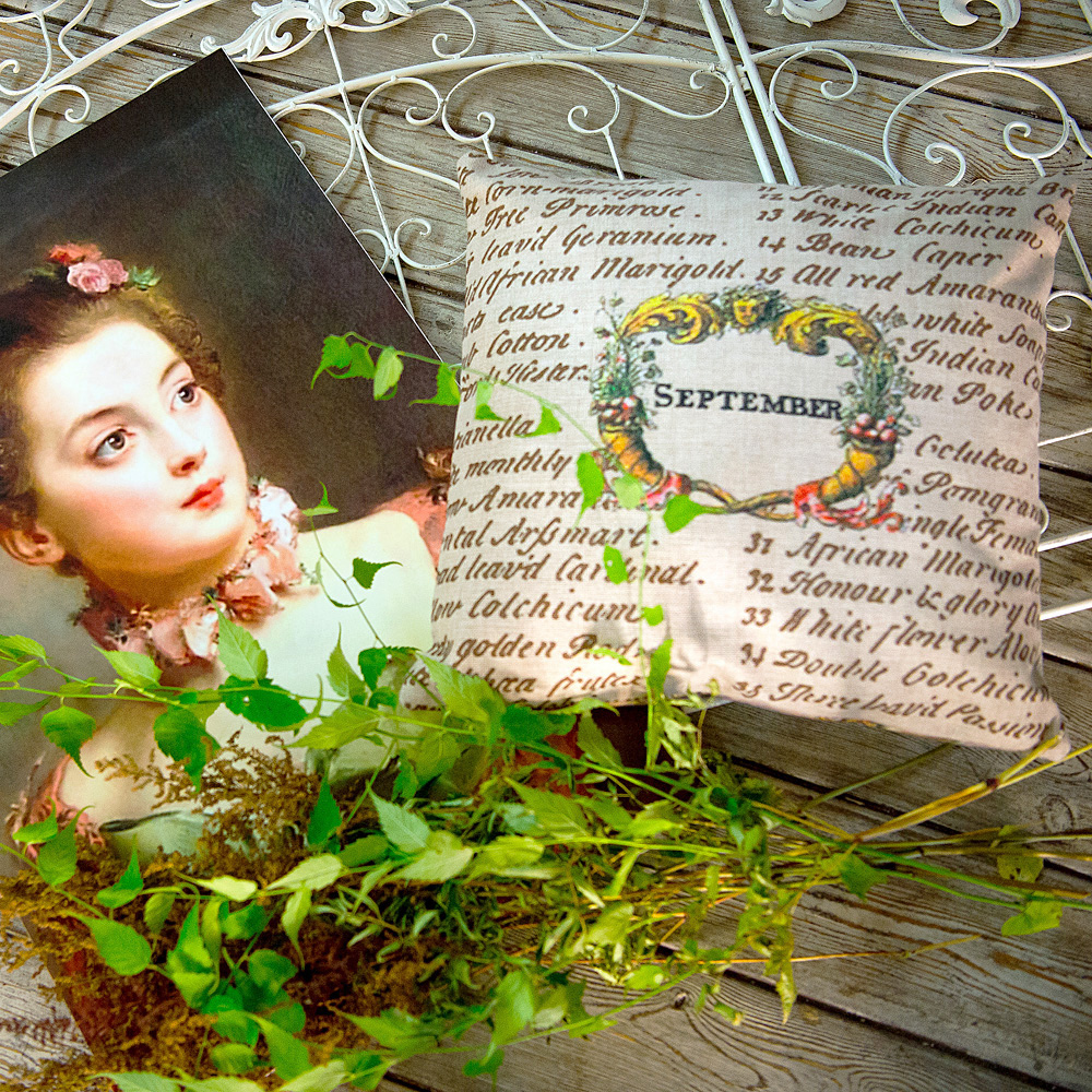 2719110 Декоративная подушка «12 месяцев цветения», версия Сентябрь Object Desire  - Вид №2