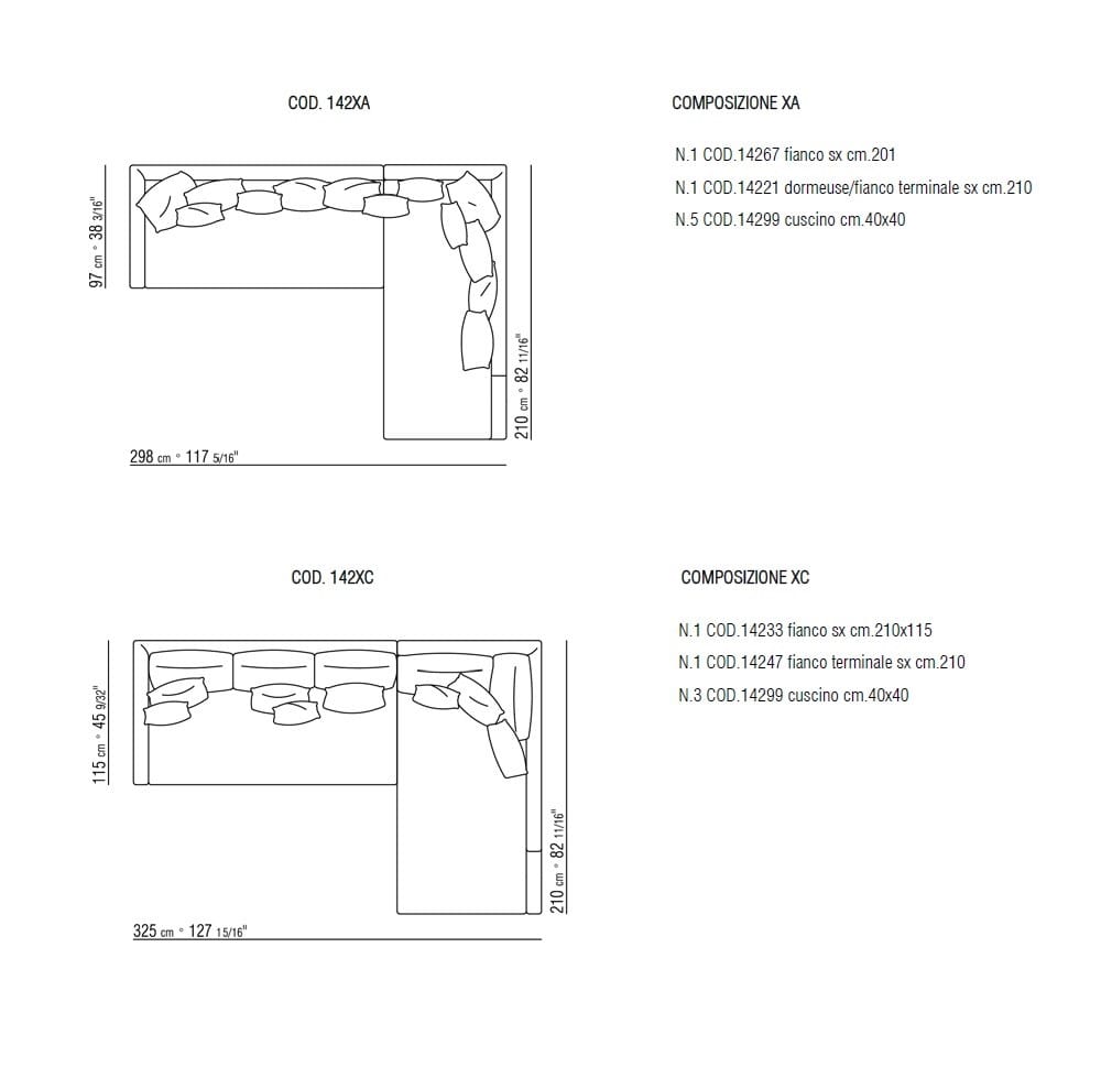 Тканевый диван с полуостровом Flexform Виктор ARCH-00116392 - Вид №2