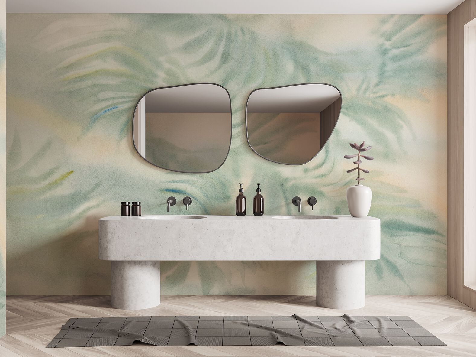 Carta da parati PVC free, eco-friendly, lavabile WallPepper MISTY PALMS ARCH-00063934