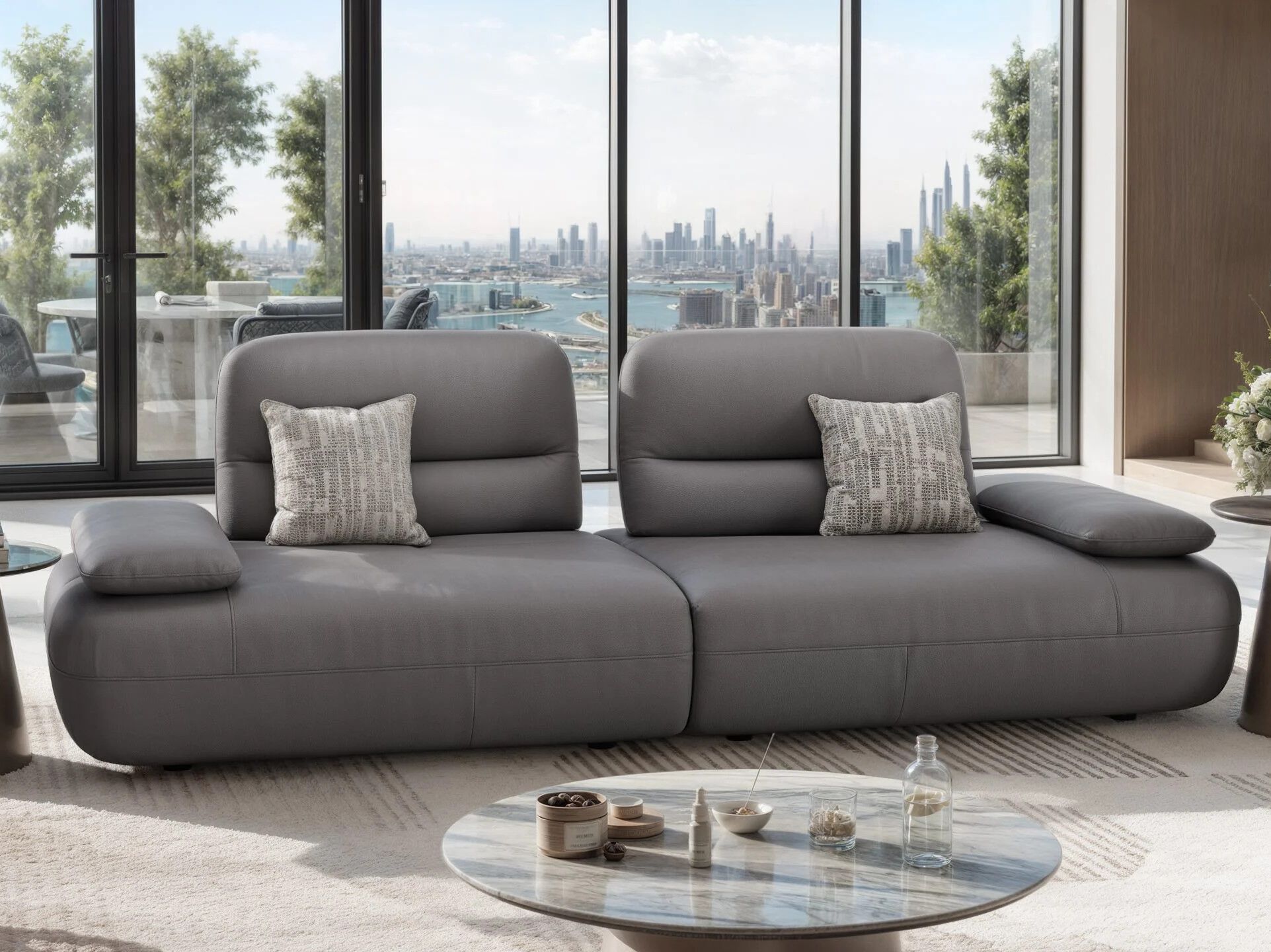 3-местный кожаный диван Sofanella Дубай ARCH-00045684 - Вид №1